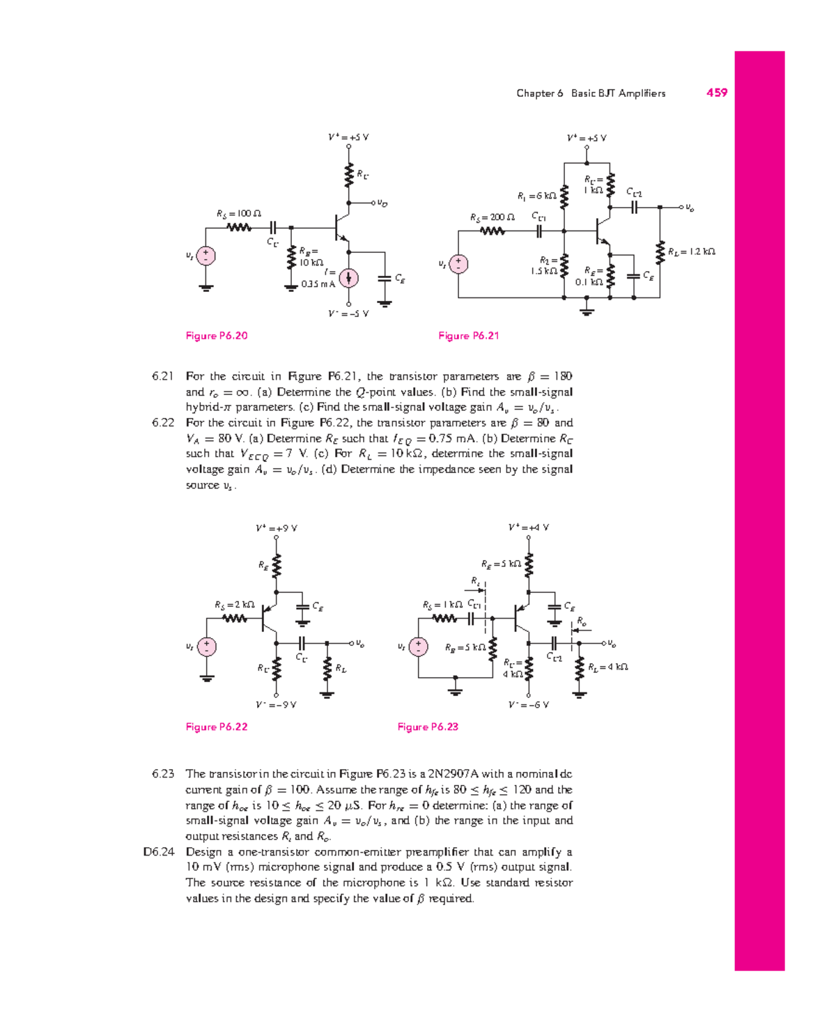 CommonCollector Amplifier Chapter 6 Basic BJT Amplifiers 459 6 For