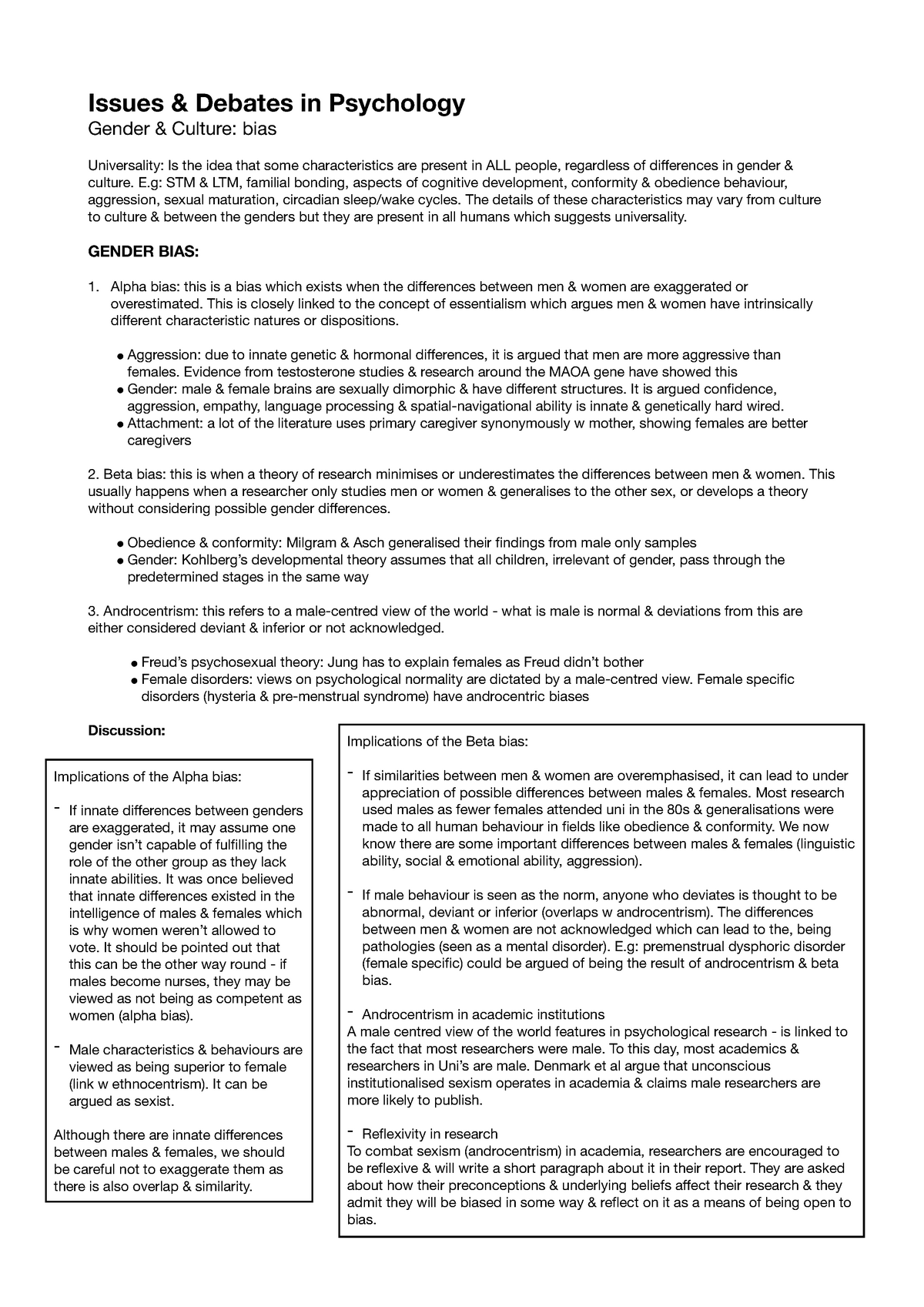 Issues & Debates - A Topic Summary From The Psychology Book By Schacter ...