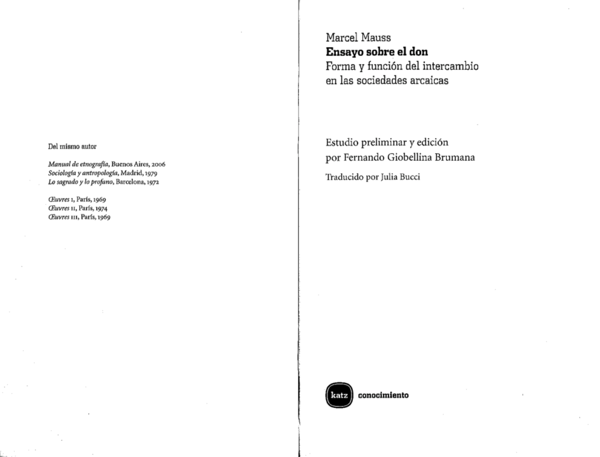 Fehifb adifugafjbi addhgf ifadufhiefu 2003 - Marcel Mauss Ensayo sobre