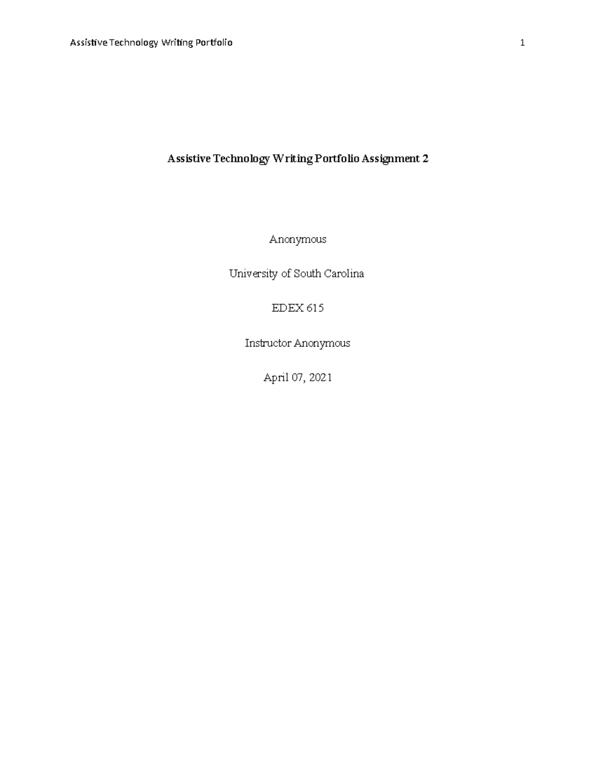 Assistive Technology Writing Portfolio Assignment 2 It Has Subtle