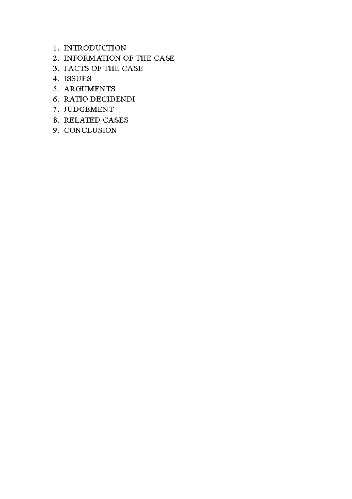 Contract assignment - 1. INTRODUCTION 2. INFORMATION OF THE CASE 3 ...