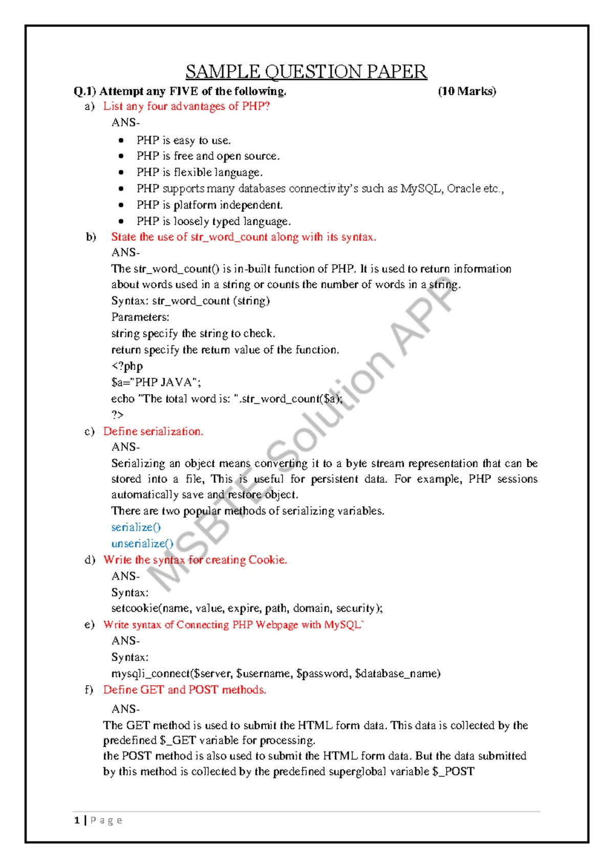 22616 - Python sample question paper. MSBTE exam sample question paper ...