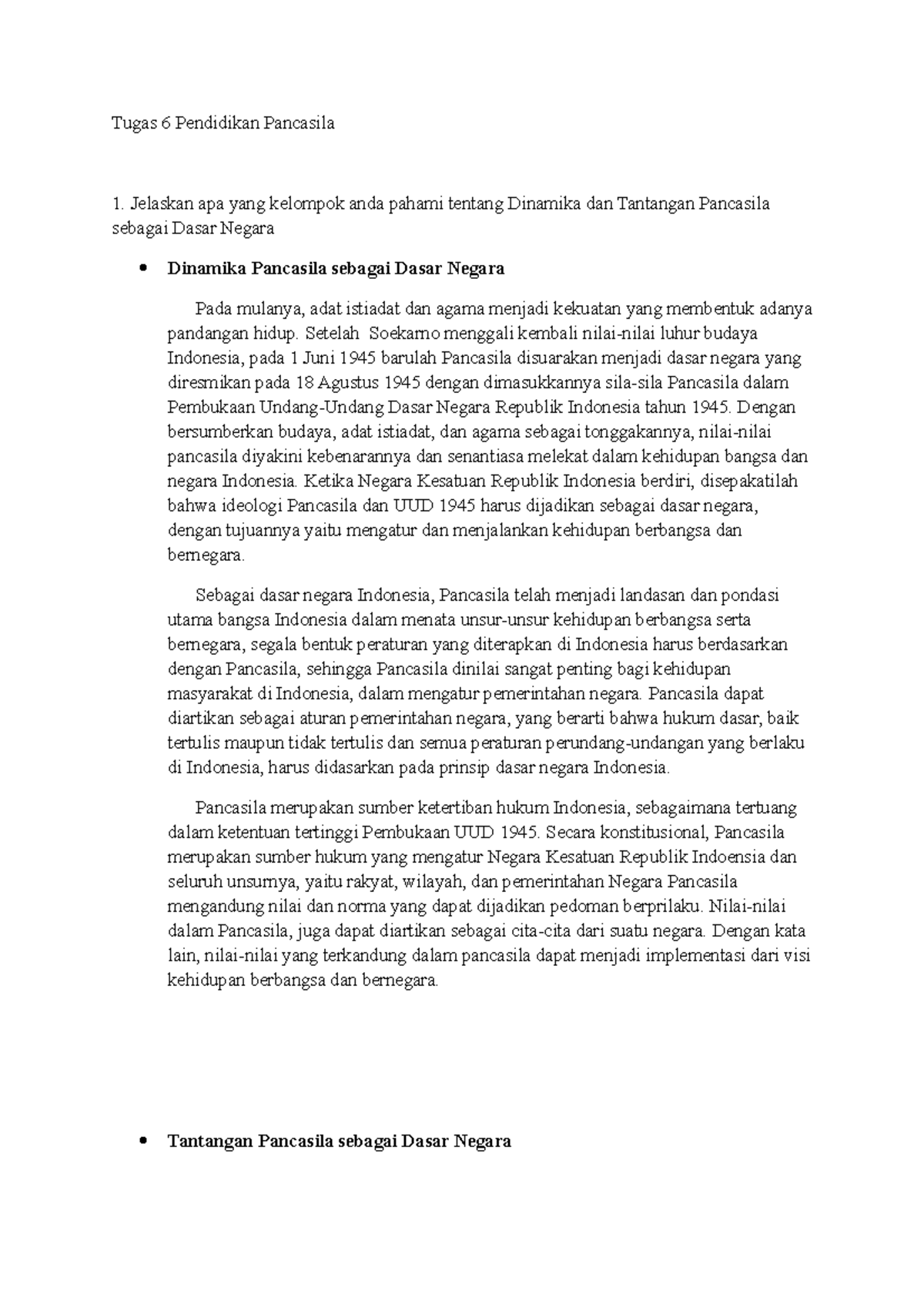 Pendidikan Pancasila Sesi 6 - Tugas 6 Pendidikan Pancasila Jelaskan Apa ...