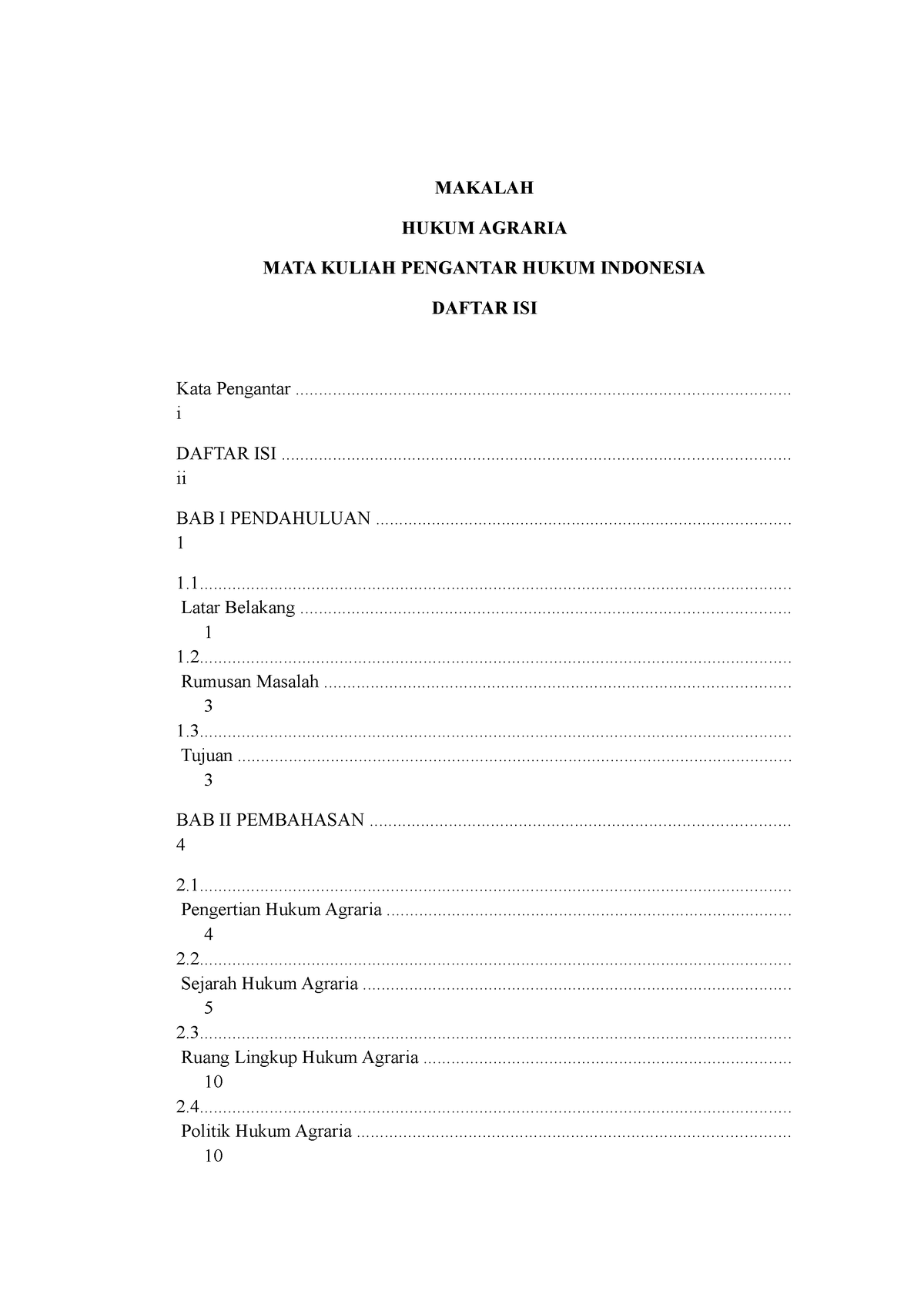 Hukum Agraria - MAKALAH HUKUM AGRARIA MATA KULIAH PENGANTAR HUKUM ...