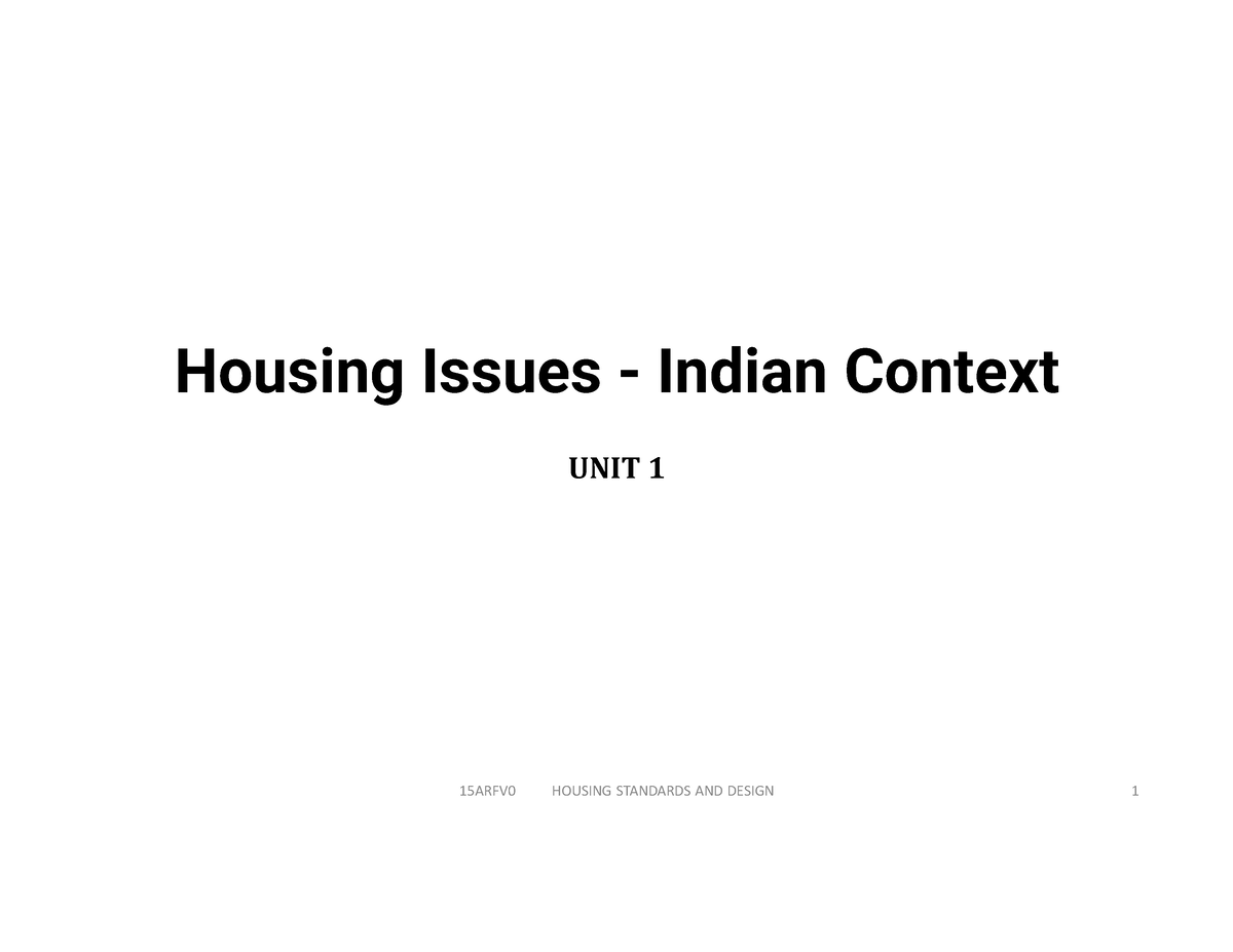 write an essay on housing problems in india slideshare