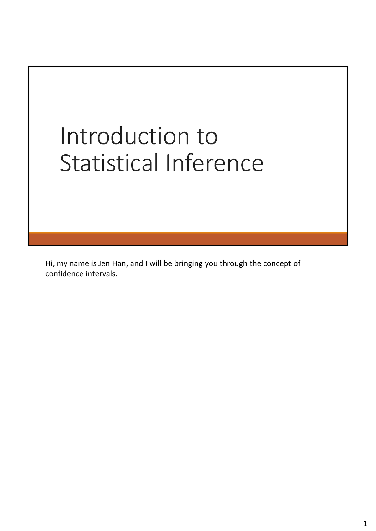 Chapter 4 Part 2 For GEA1000 - Introduction To Statistical Inference Hi ...