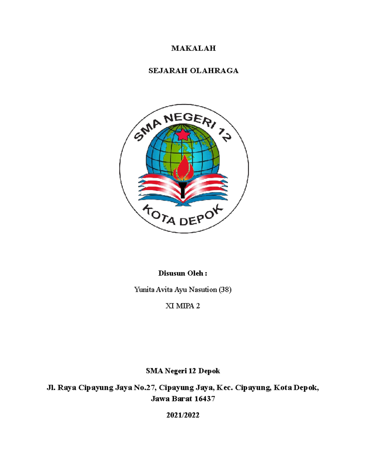 Makalah Sejarah Olahraga - MAKALAH SEJARAH OLAHRAGA Disusun Oleh ...