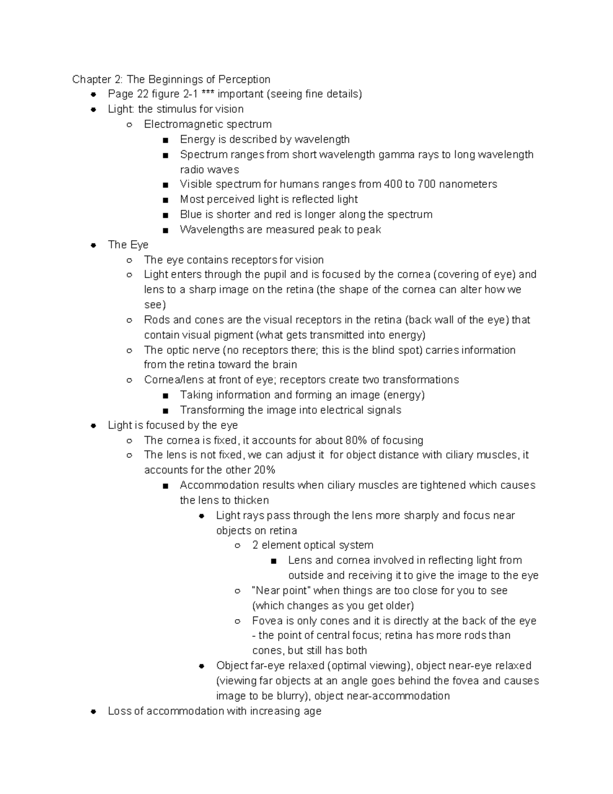 Chapter 2 The Beginnings of Perception - Chapter 2: The Beginnings of ...