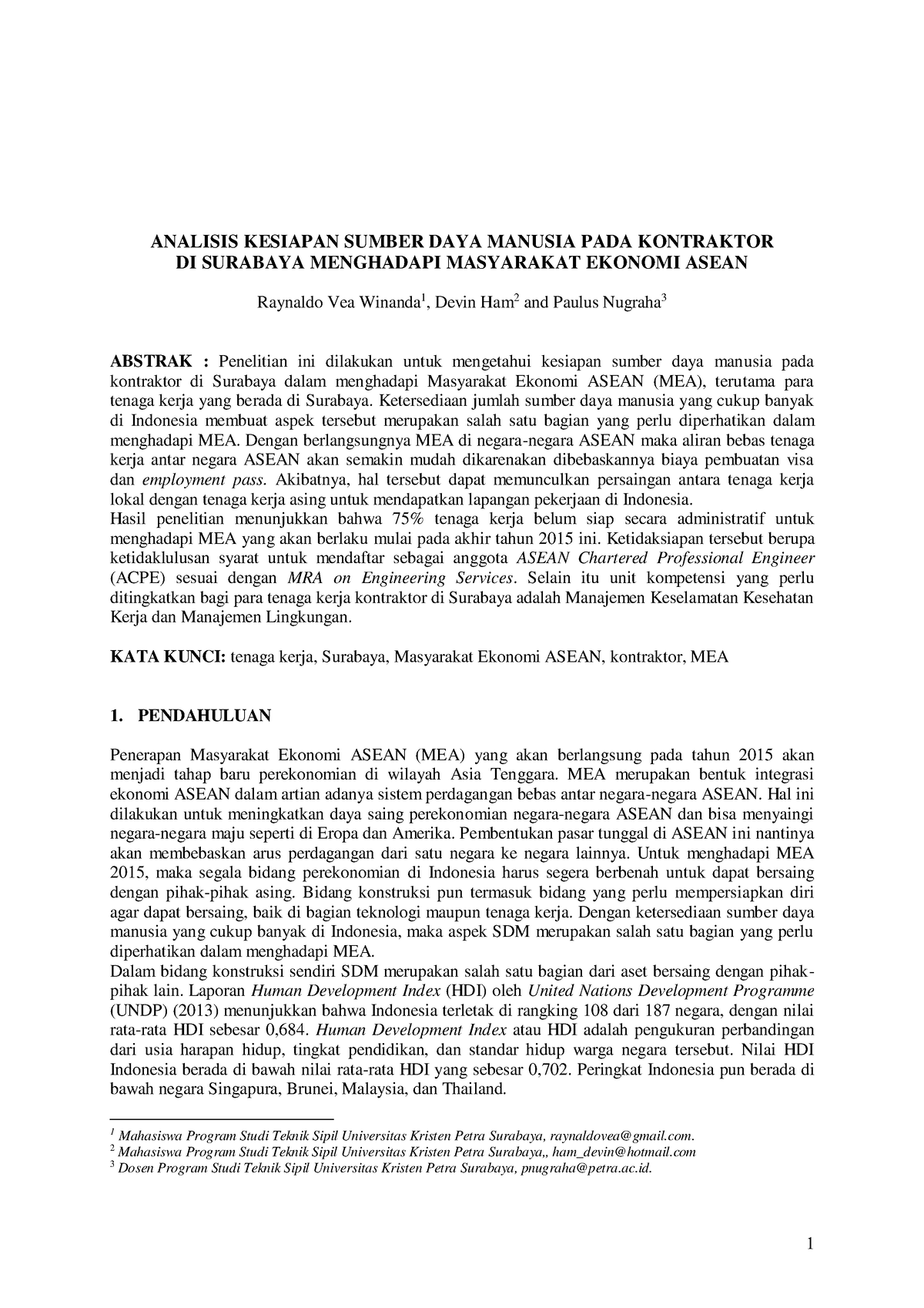 42. Analisis Kesiapan Sumber DAYA Manusia PADA Kontraktor - ANALISIS ...