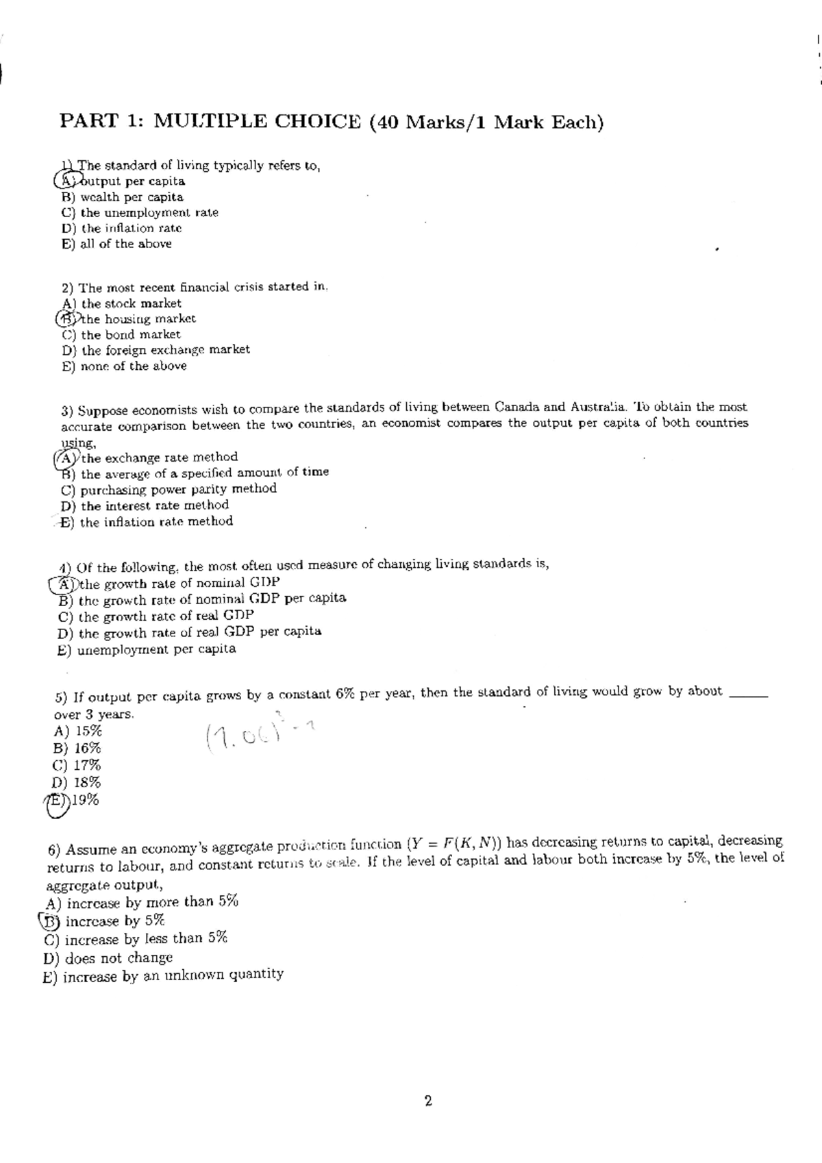 Midterm Exam 1 2 May, Questions And Answers - PART 1: MULTIPLE CHOICE ...