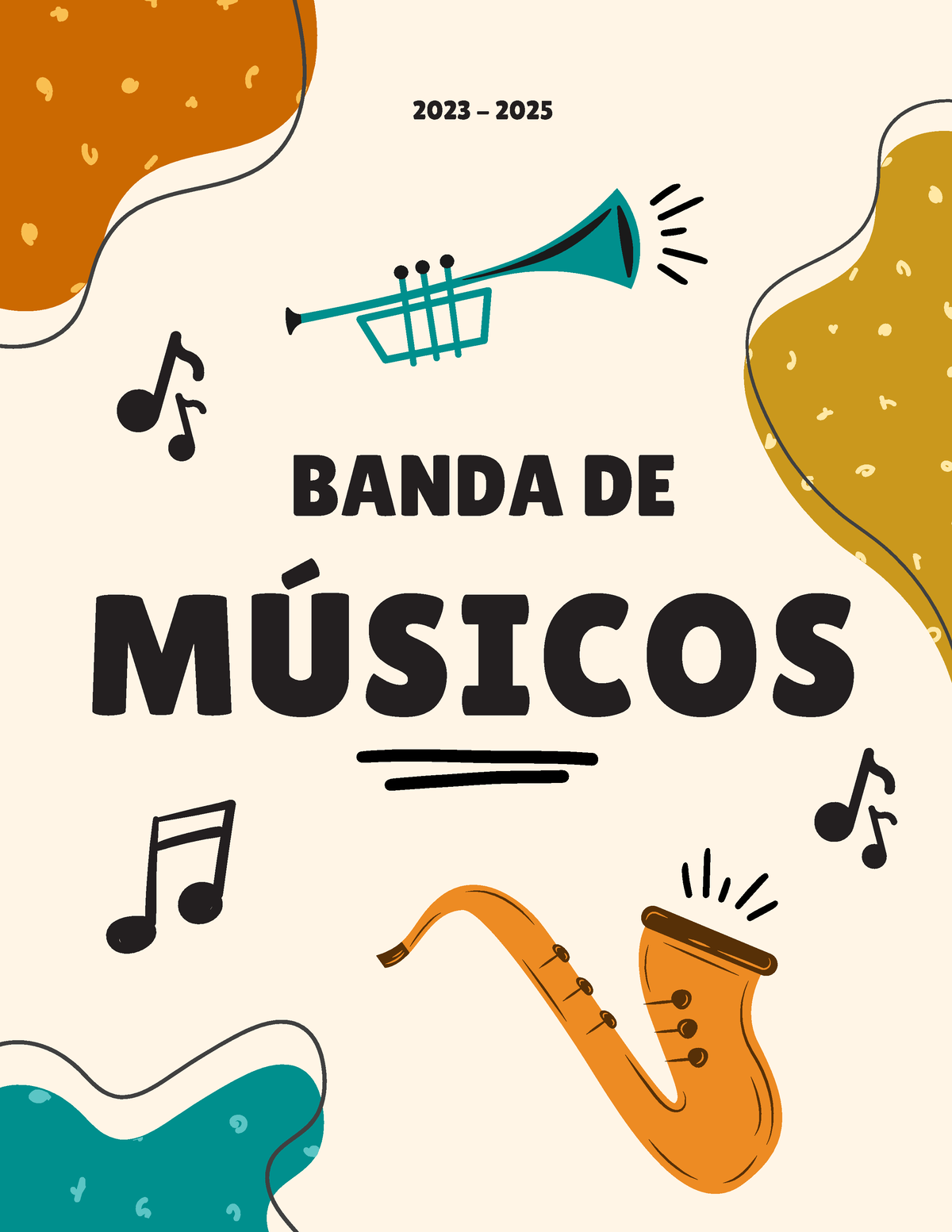 PORTADA PARA BANDA DE MUSICOS ARTE MÚSICOS 2023 2025 BANDA DE