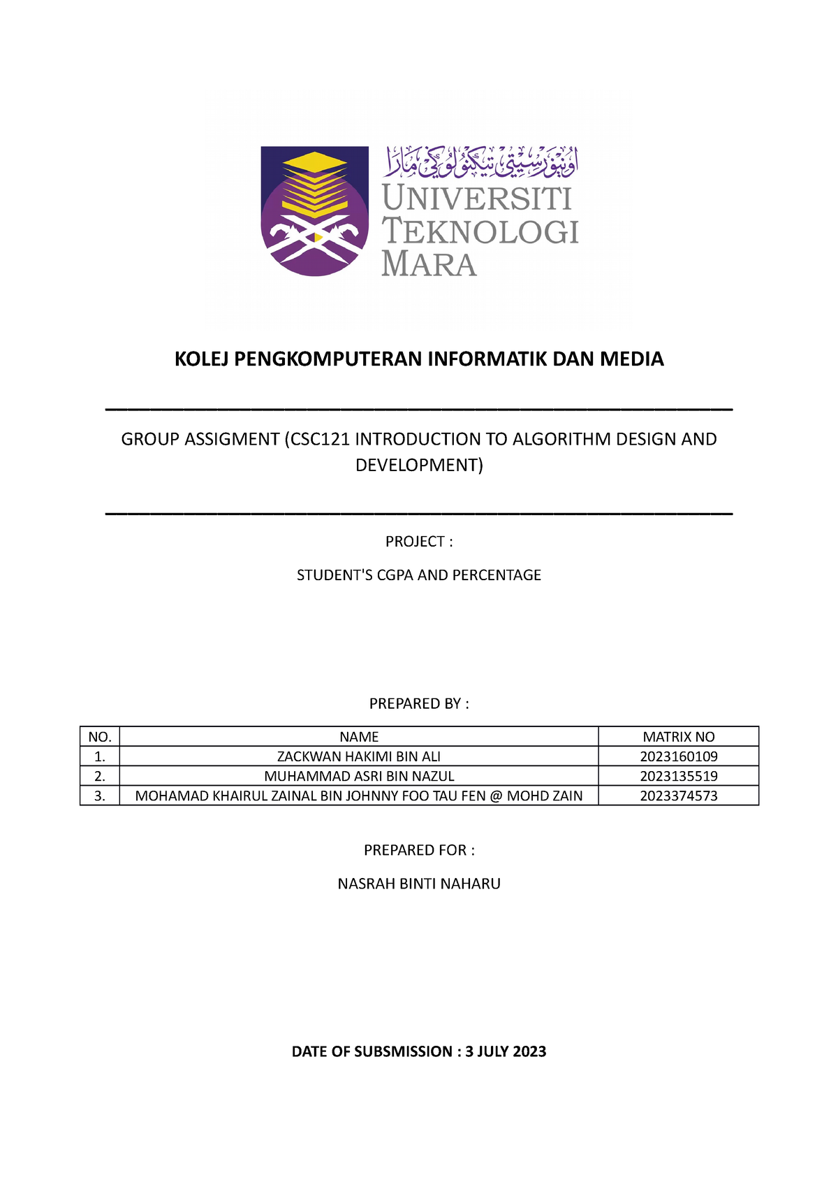 fundamental of computer problem solving uitm