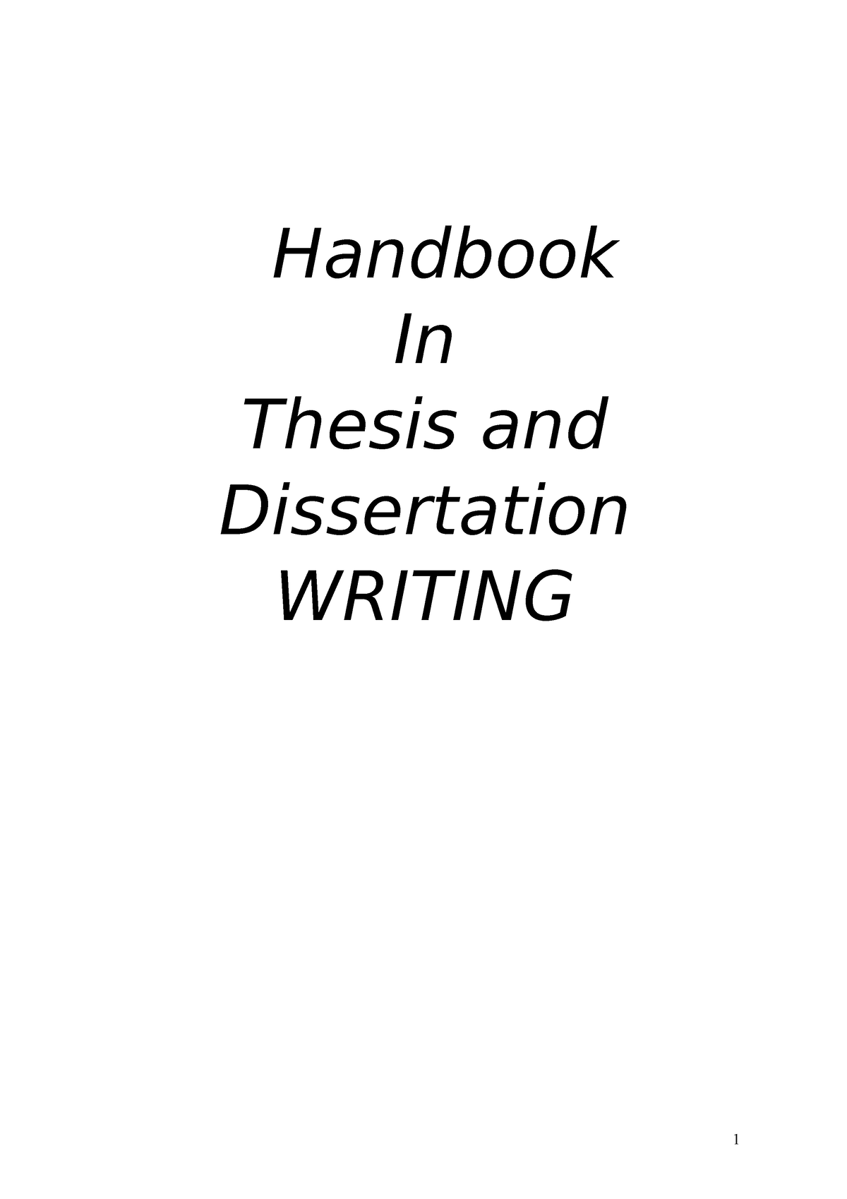 practical handbook to dissertation and thesis writing