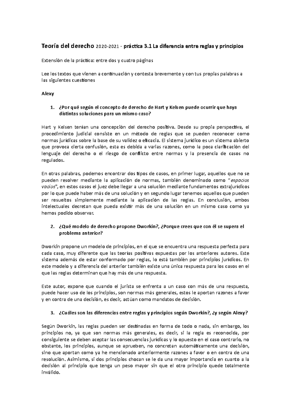 Practica 3 1 Diferencia Entre Reglas Y Principios Teor a Del Derecho 