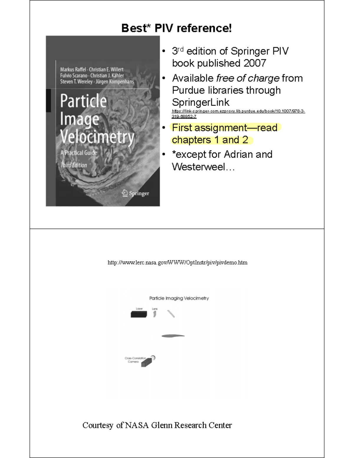 Lecture 0102 intro-1 - Best* PIV reference! • 3 rd edition of Springer ...