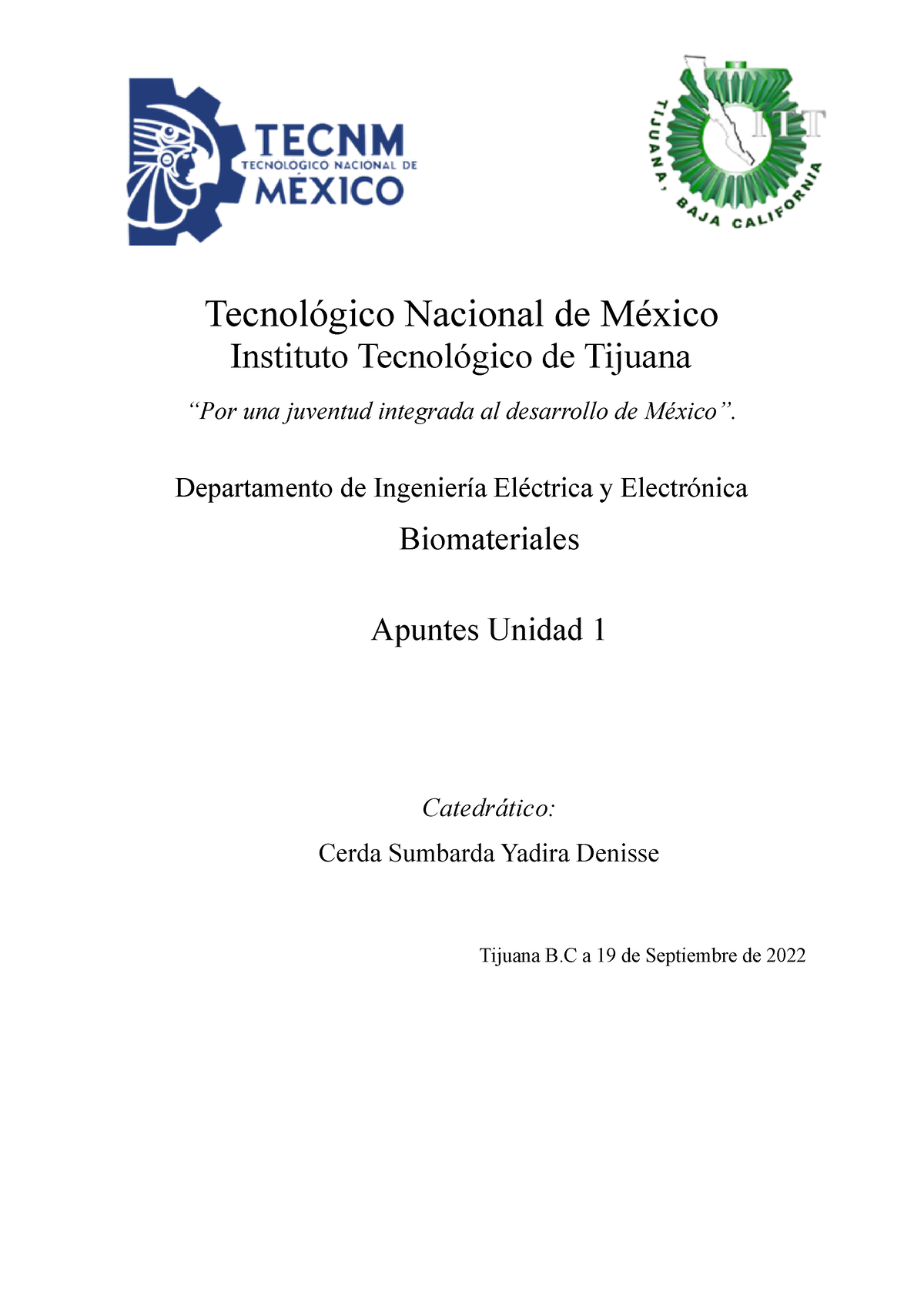 Apuntes U1 - Tecnológico Nacional de México Instituto Tecnológico de ...