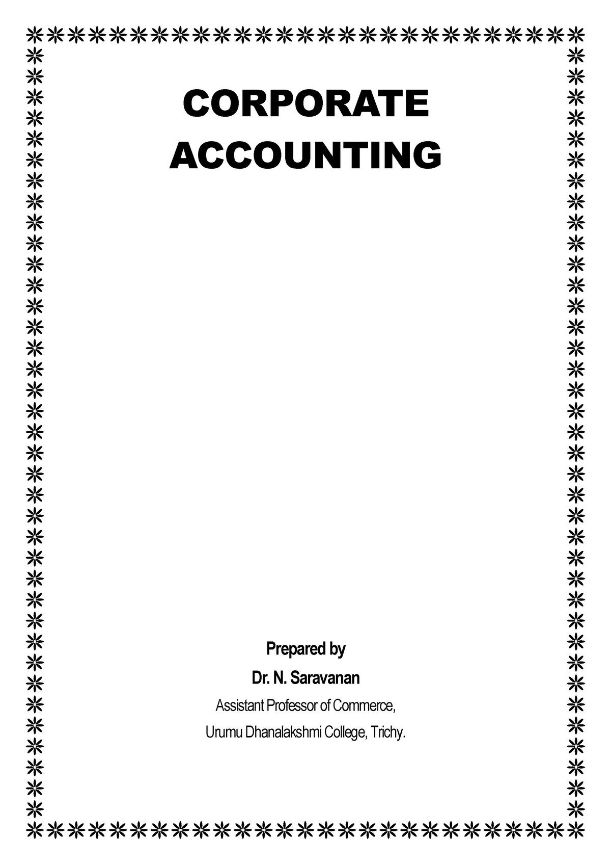 corporate accounting assignment pdf