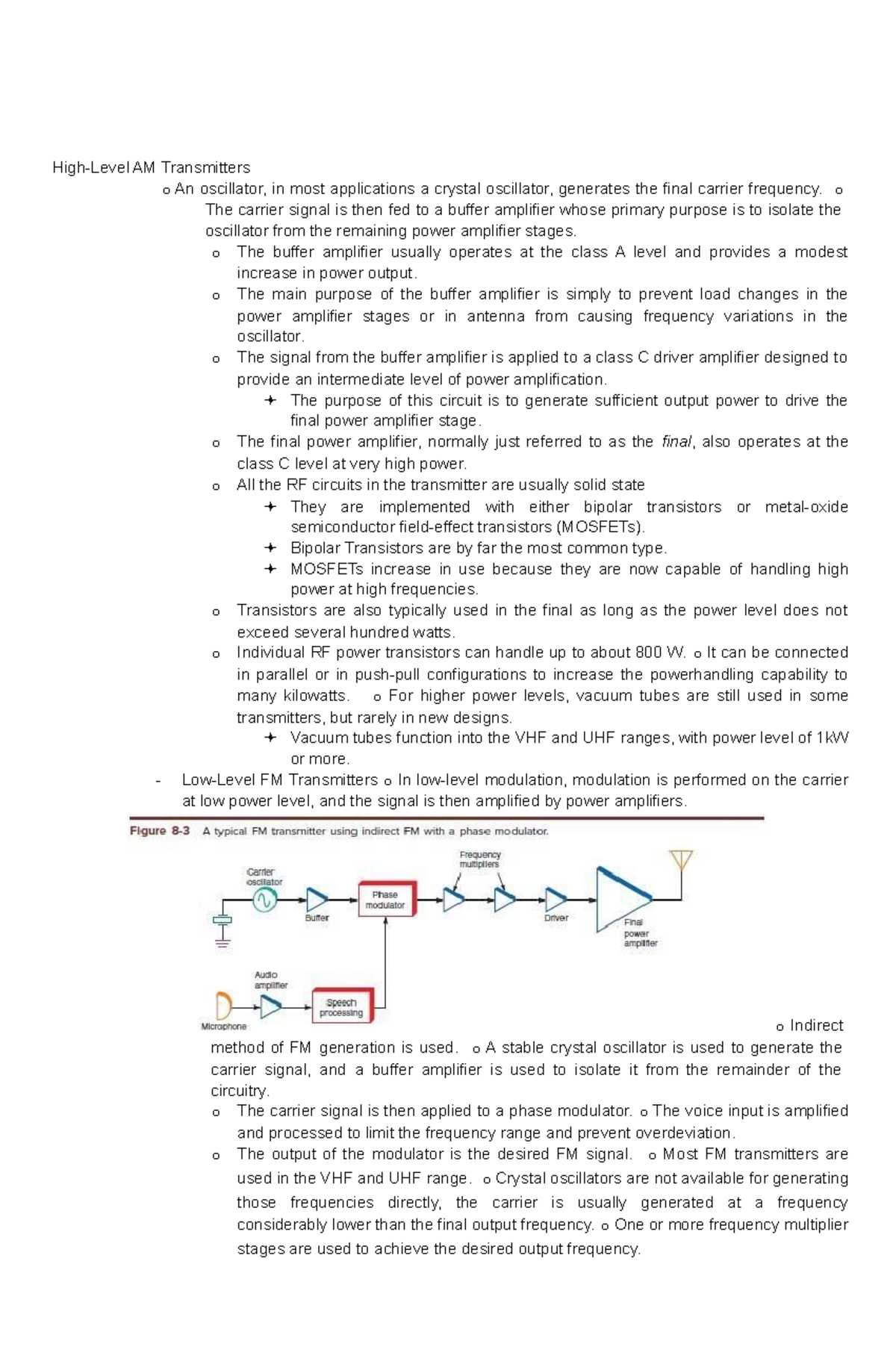 Electronics Communication Principle HighLevel AM Transmitters o An