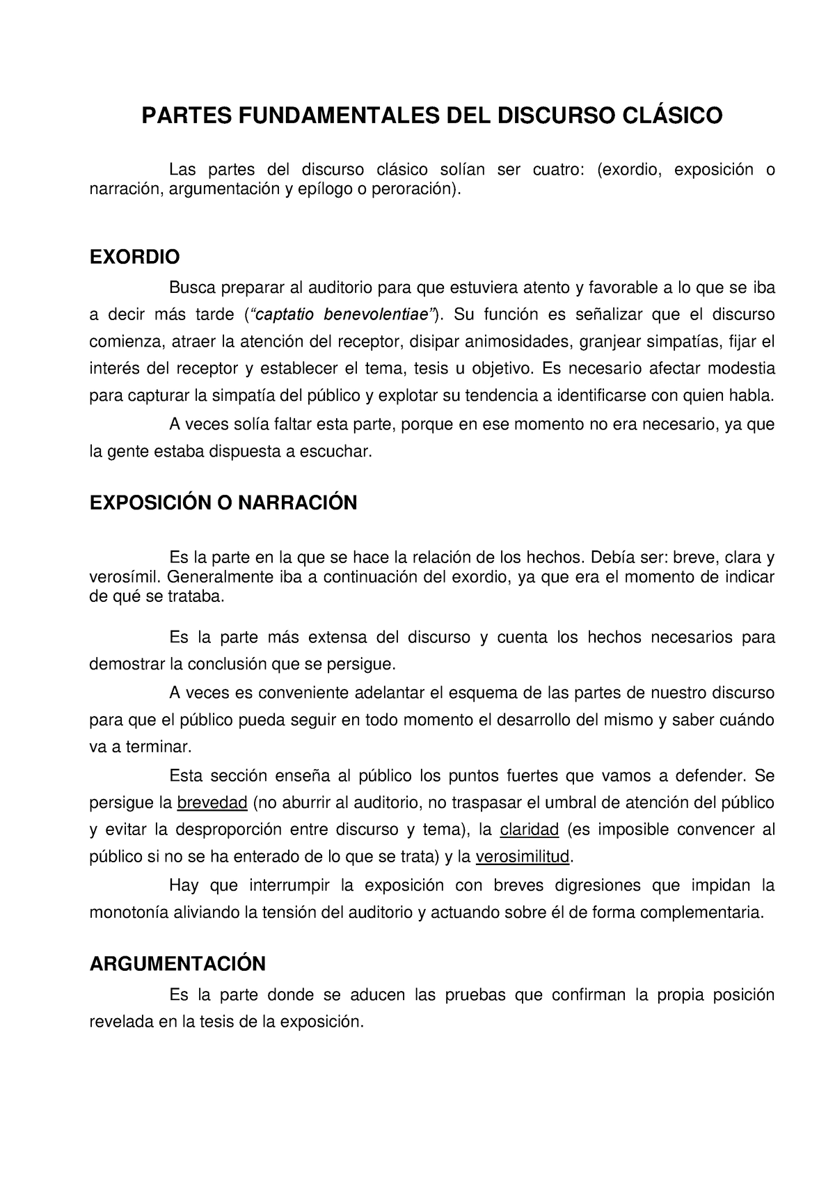 Partes Fundamentales Del Discurso Clc3a1sico Partes Fundamentales Del Discurso ClÁsico Las 3000