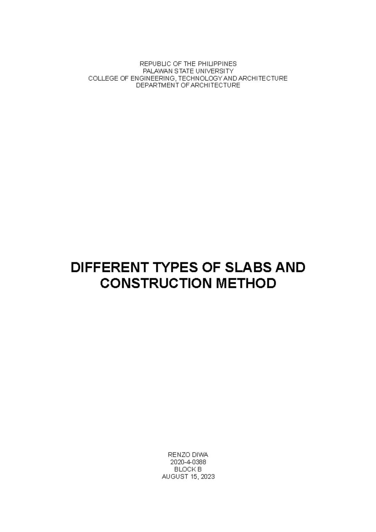 BT5 Different Types of Slabs - REPUBLIC OF THE PHILIPPINES PALAWAN ...