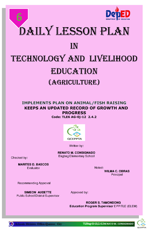 AGRI6 W9d - Agriculture 6 - LESSON PLAN IN TECHNOLOGY AND LIVELIHOOD ...