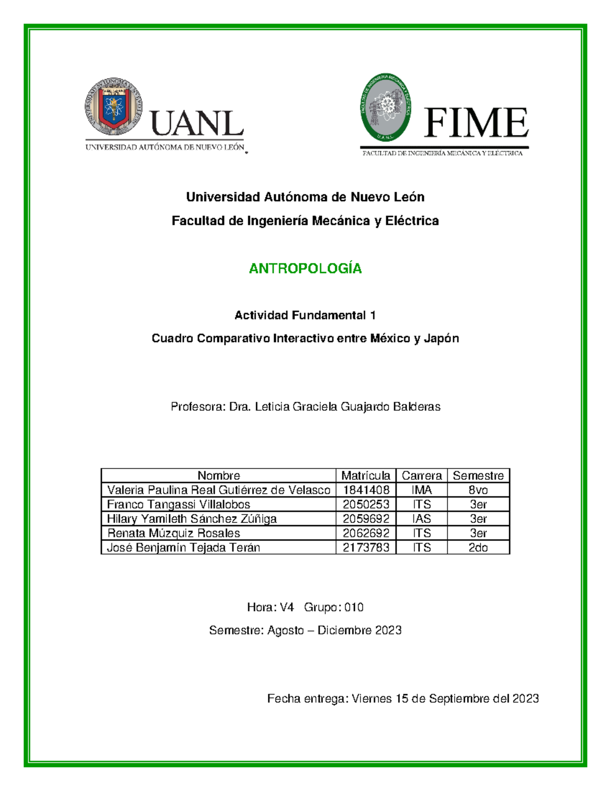 AF1 Equipo 3 - ACTIVIDAD - Universidad Autónoma de Nuevo León Facultad ...