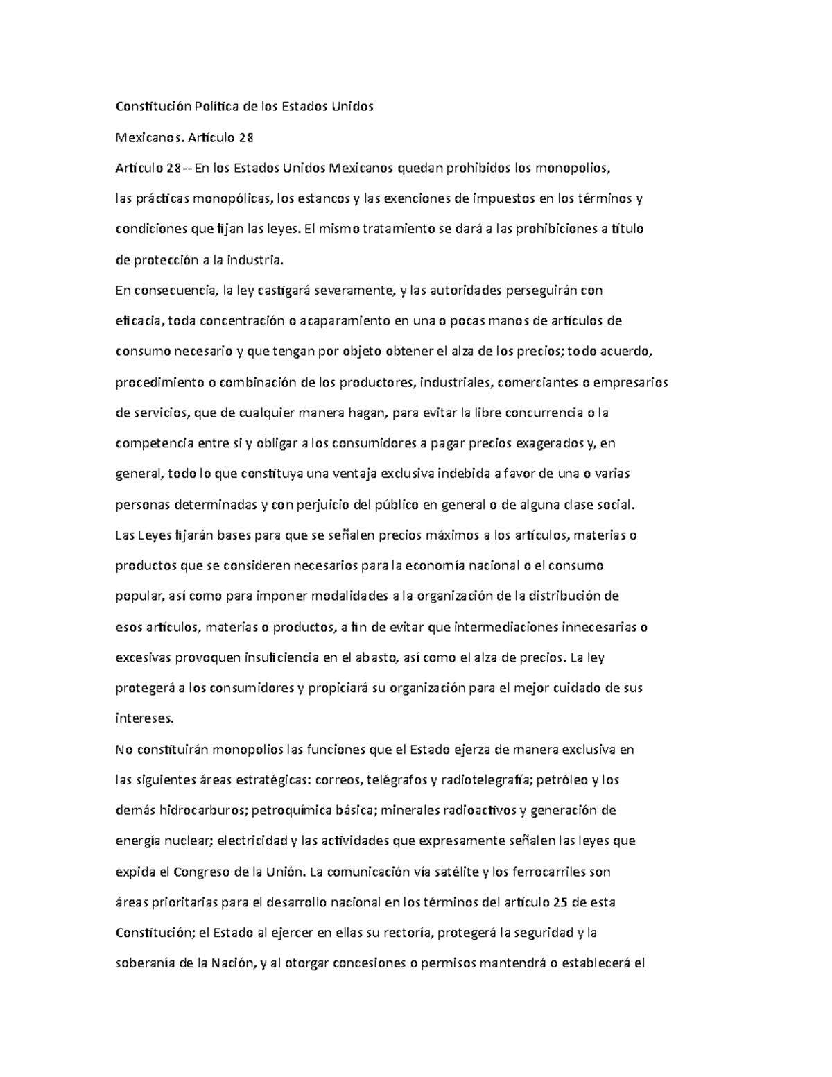 Constitución Política de los Estados Unidos Derecho - Constitución ...
