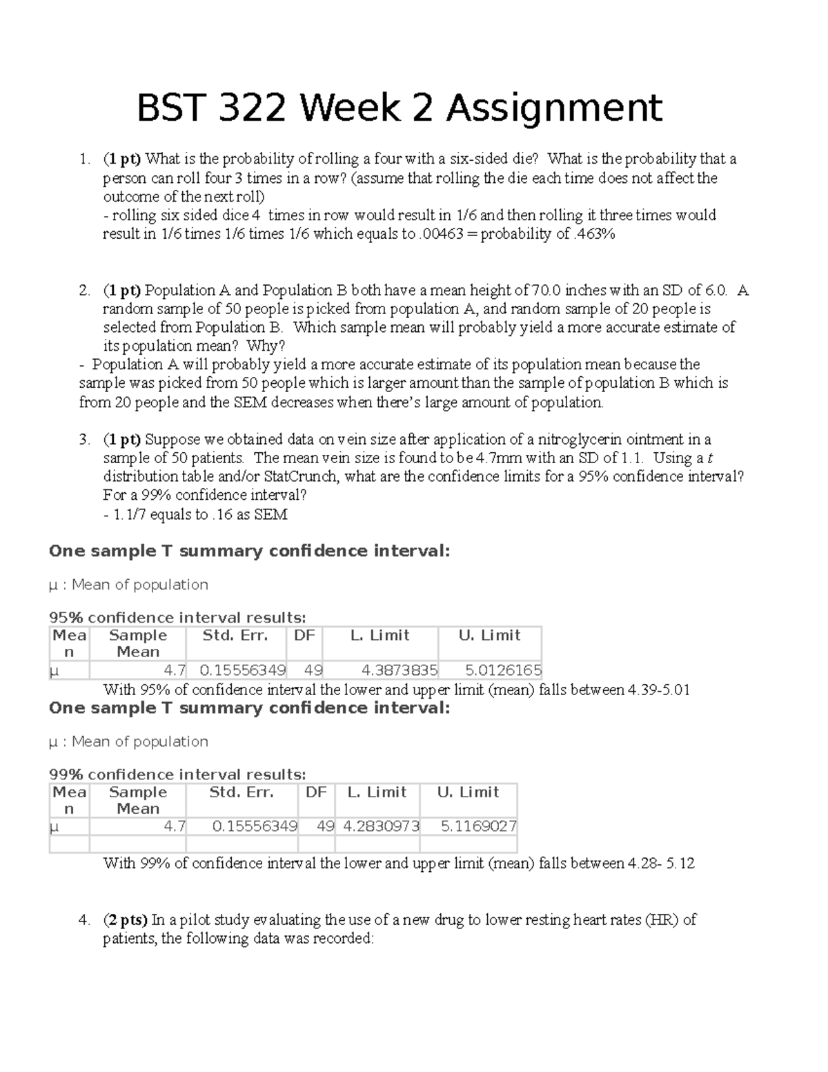 Assignment-1 (1) - BST 322 Week 2 Assignment 1. (1 Pt) What Is The ...