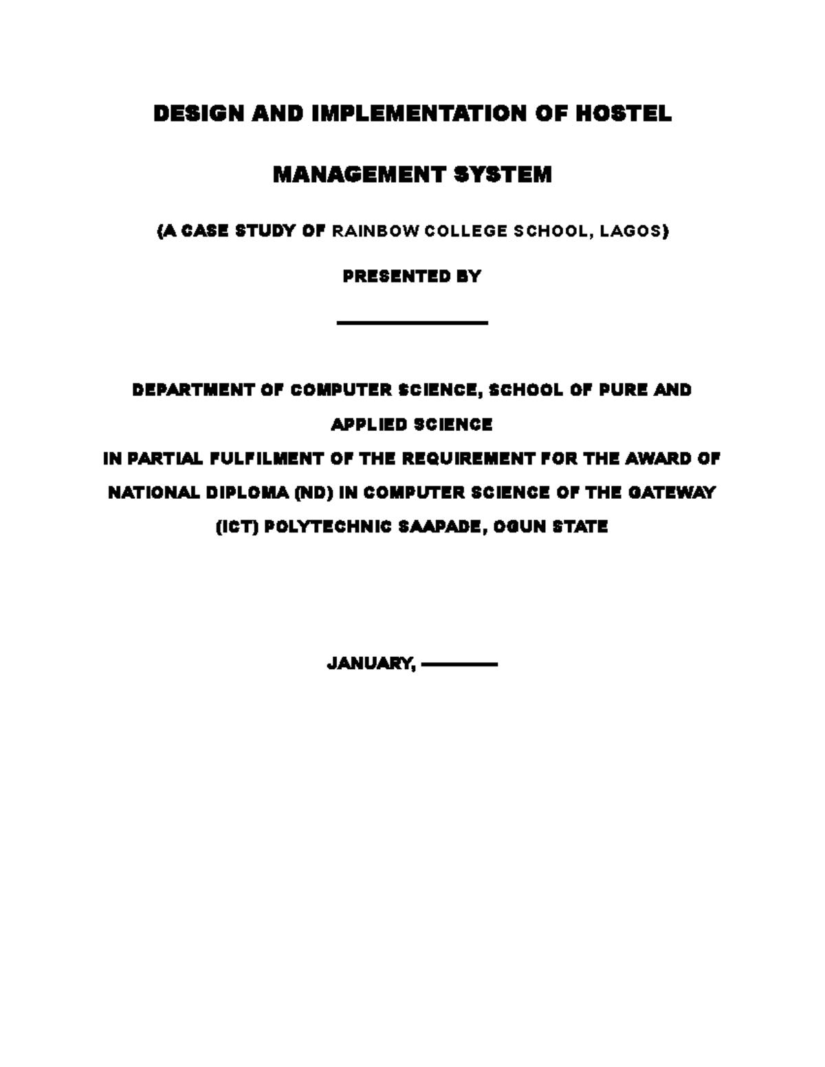 Chapterone Tqfbglq 993Q6HNI3HE5V - DESIGN AND IMPLEMENTATION OF HOSTEL ...