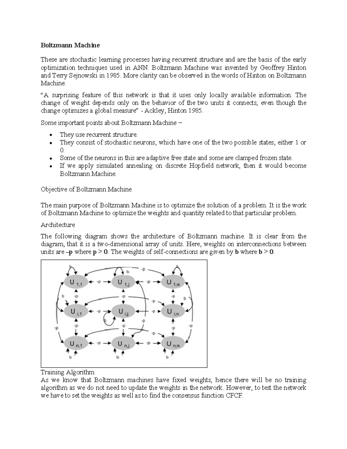Aml4 - Advanced machine learning model notes - Boltzmann Machine These ...