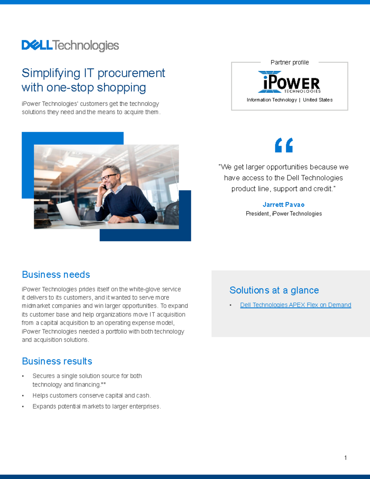 Delltechnologies partner profile ipower technologies - Simplifying IT ...