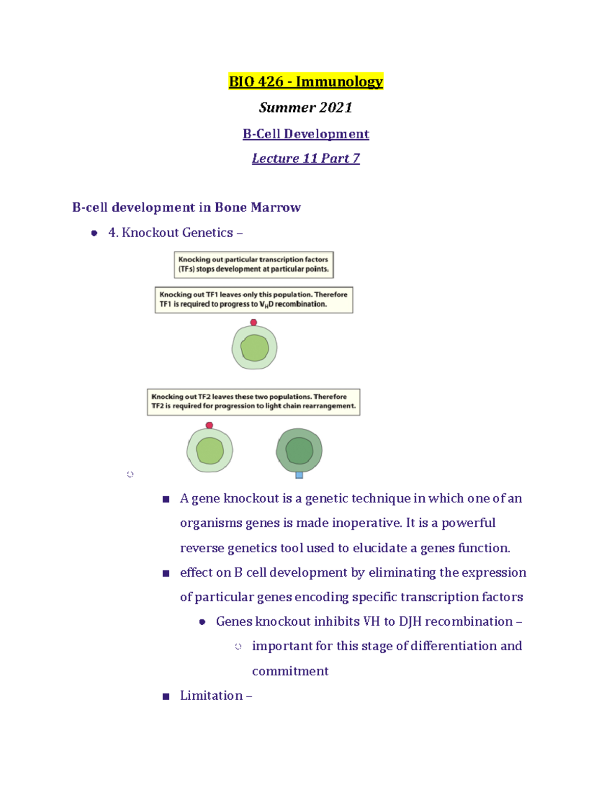 BIO 426 Lecture 11 Part 7 - Summer 2021 - BIO 426 - Studocu