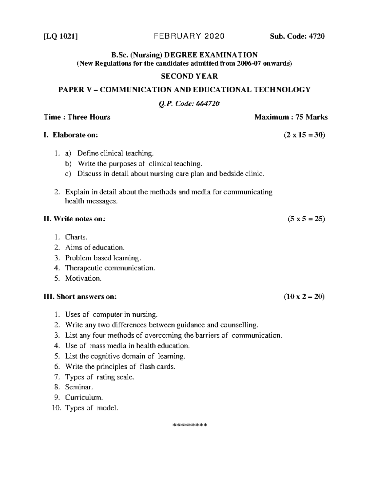 Second year communication and education technology -2020 - [LQ 1021 ...