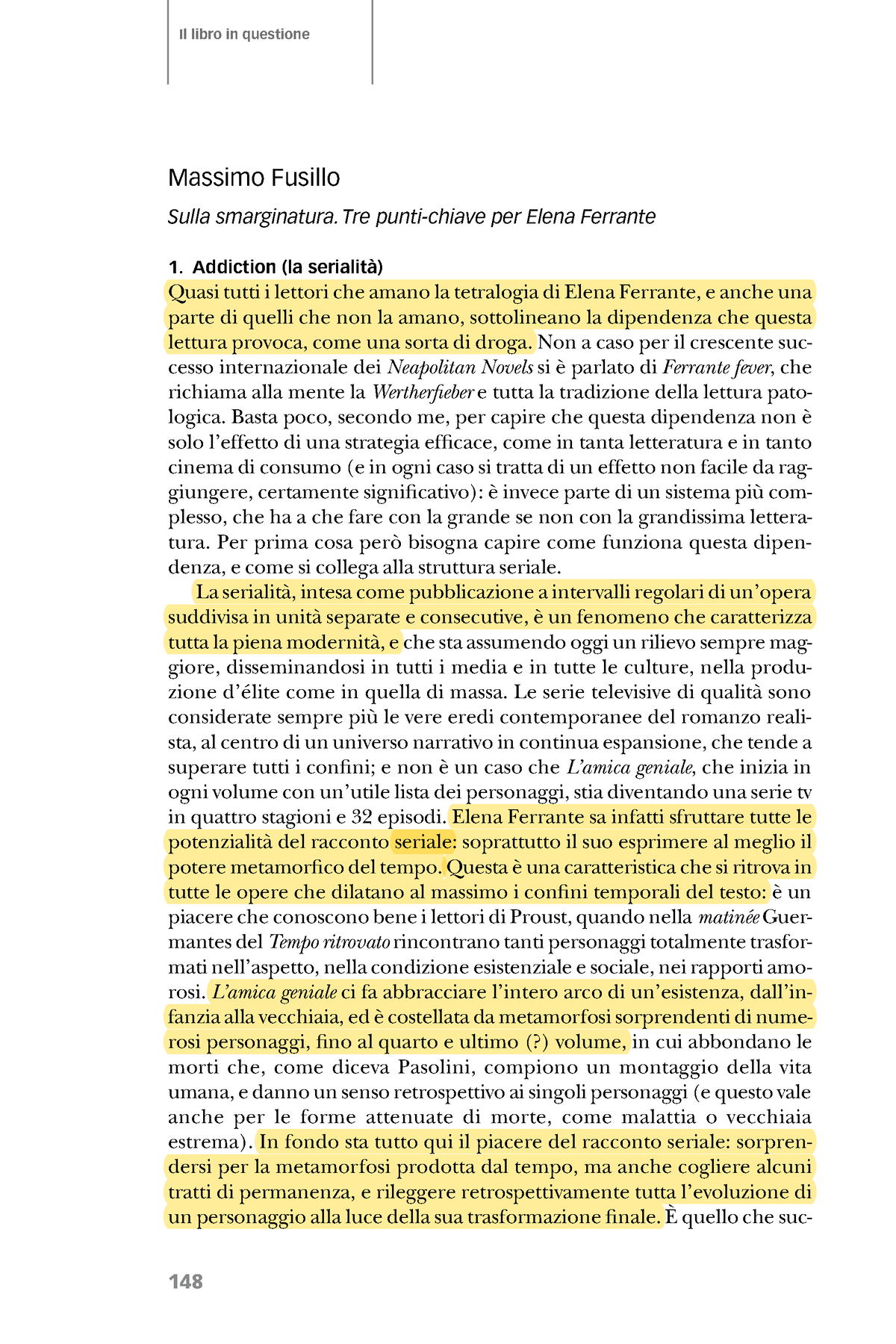 Articolo obbligatorio - Il libro in q uestione Massimo Fusillo Sulla ...