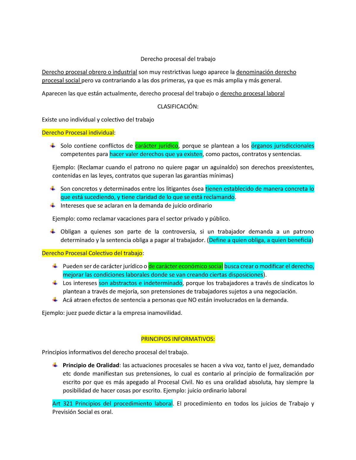 Apuntes primer parcial - Derecho procesal del trabajo Derecho procesal ...