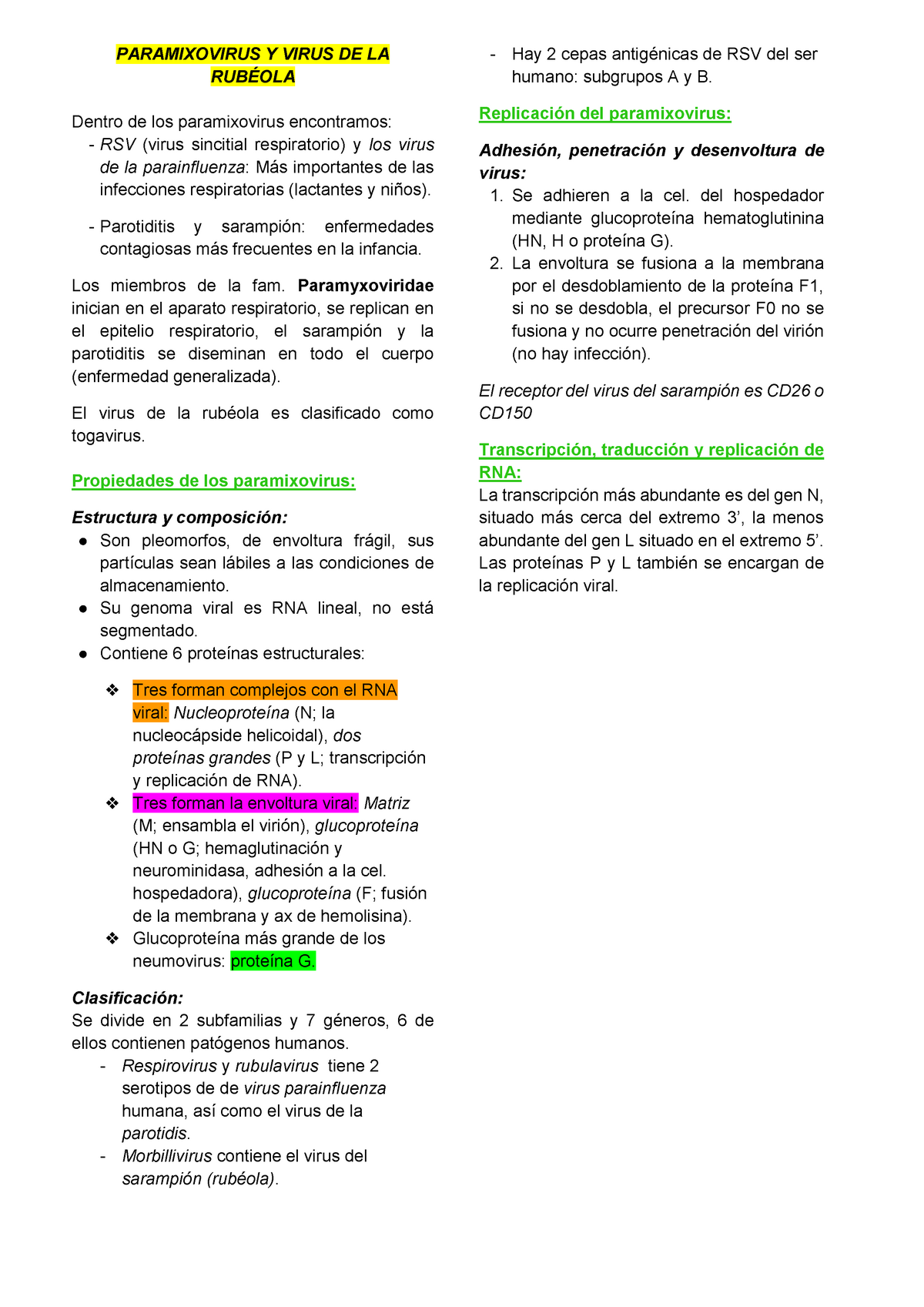 estructura de paramixovirus