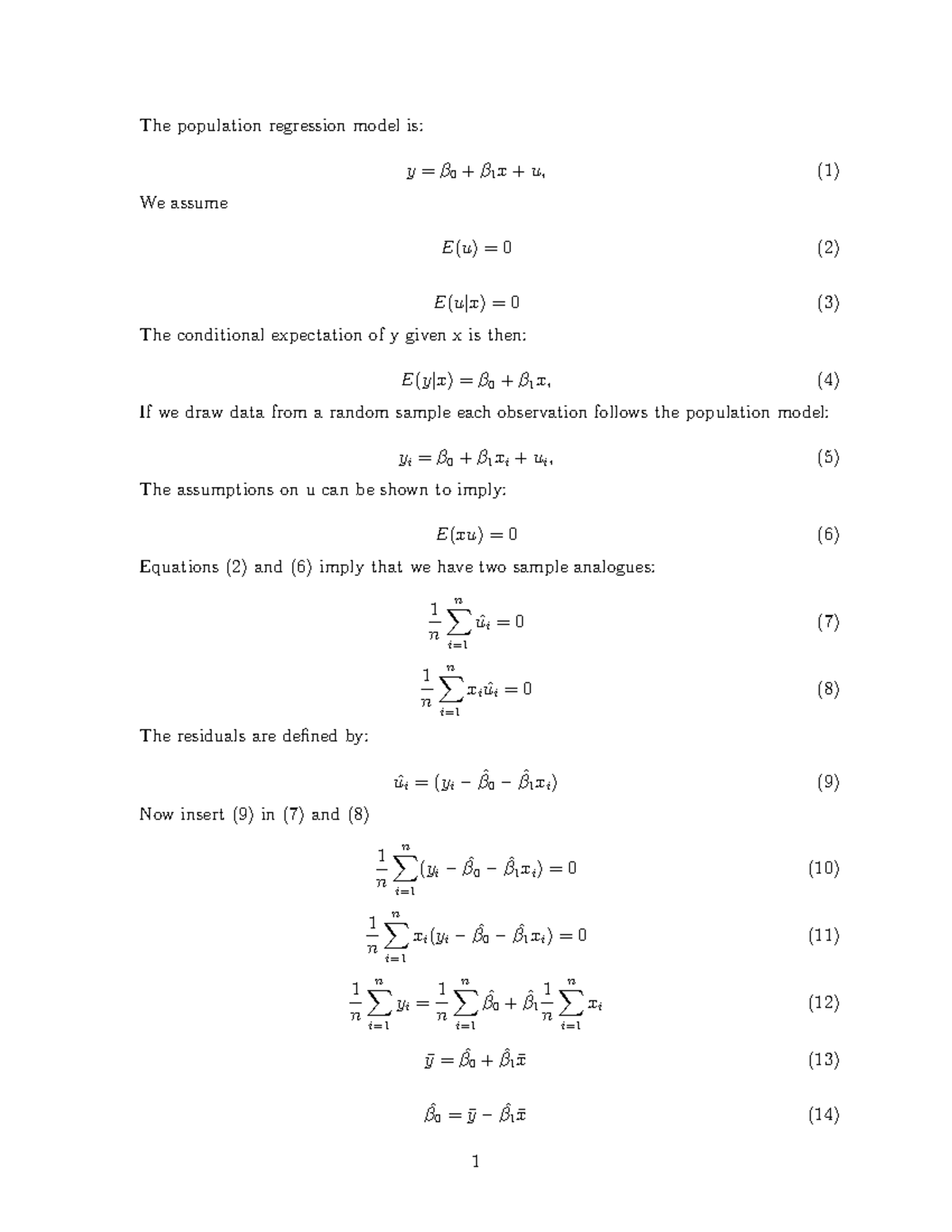 proofs for lecture 1 (understanding chapter 2) - The population ...