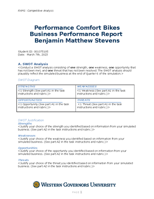 Business Performance Report Template - RXM1: Business Performance ...