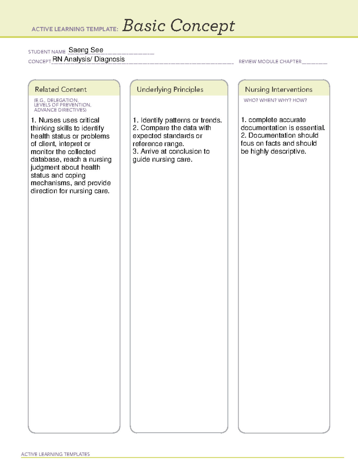 Fundamental Exam 1 Active Learning Template 1 - RN 208A - ACTIVE ...