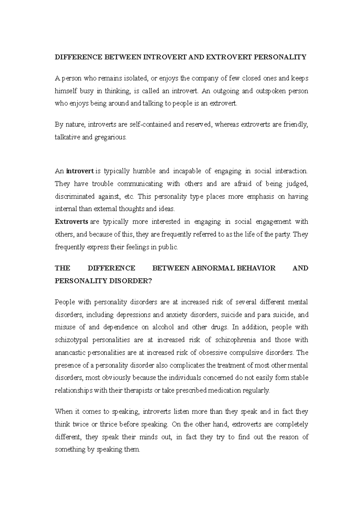 X11 - HBVR-1 Chapter of 11 Lecture - DIFFERENCE BETWEEN INTROVERT AND ...