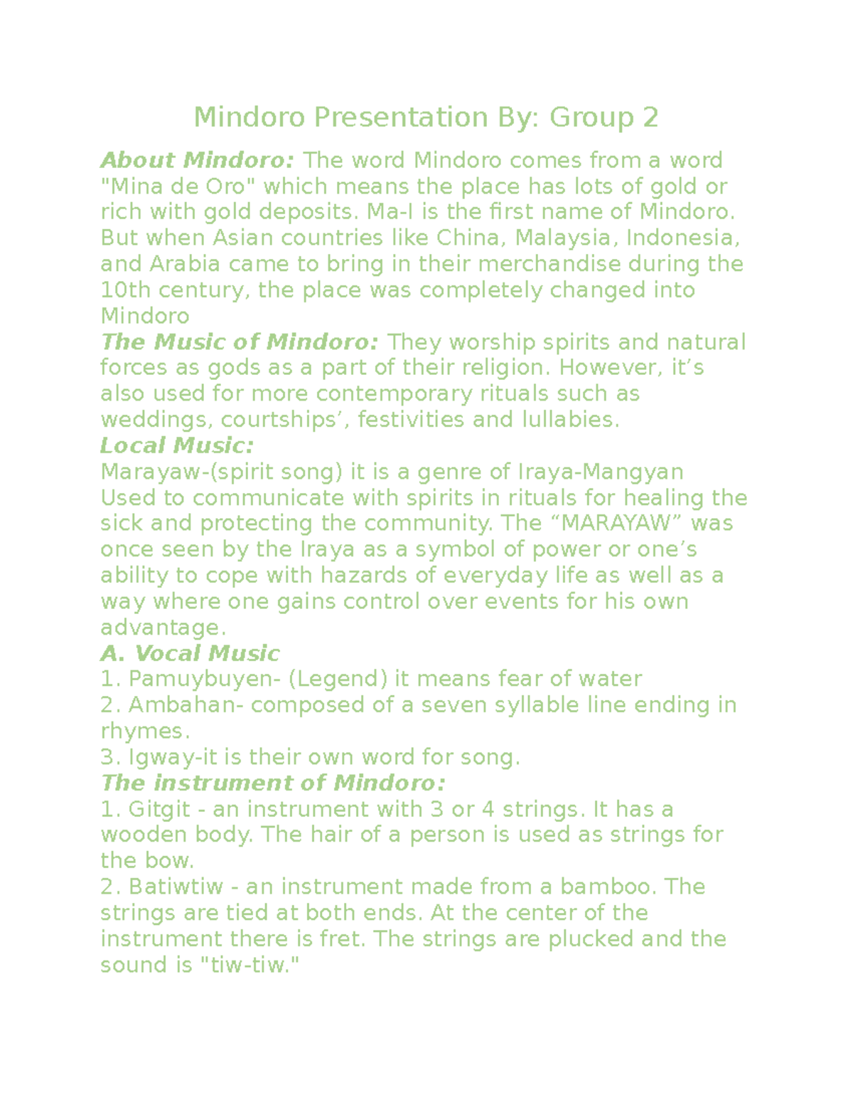 Mindoro Presentation 2 - Ma-I is the first name of Mindoro. But when ...