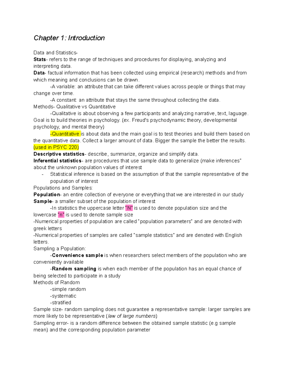 Psychological Statistics - Chapter 1: Introduction Data and Statistics ...