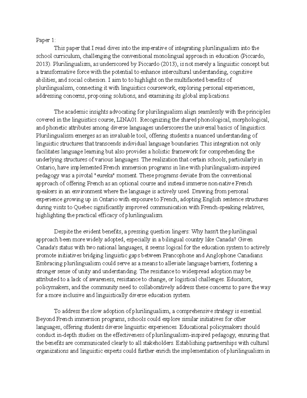 Sona - Sona assignment for participation work - Paper 1: This paper ...