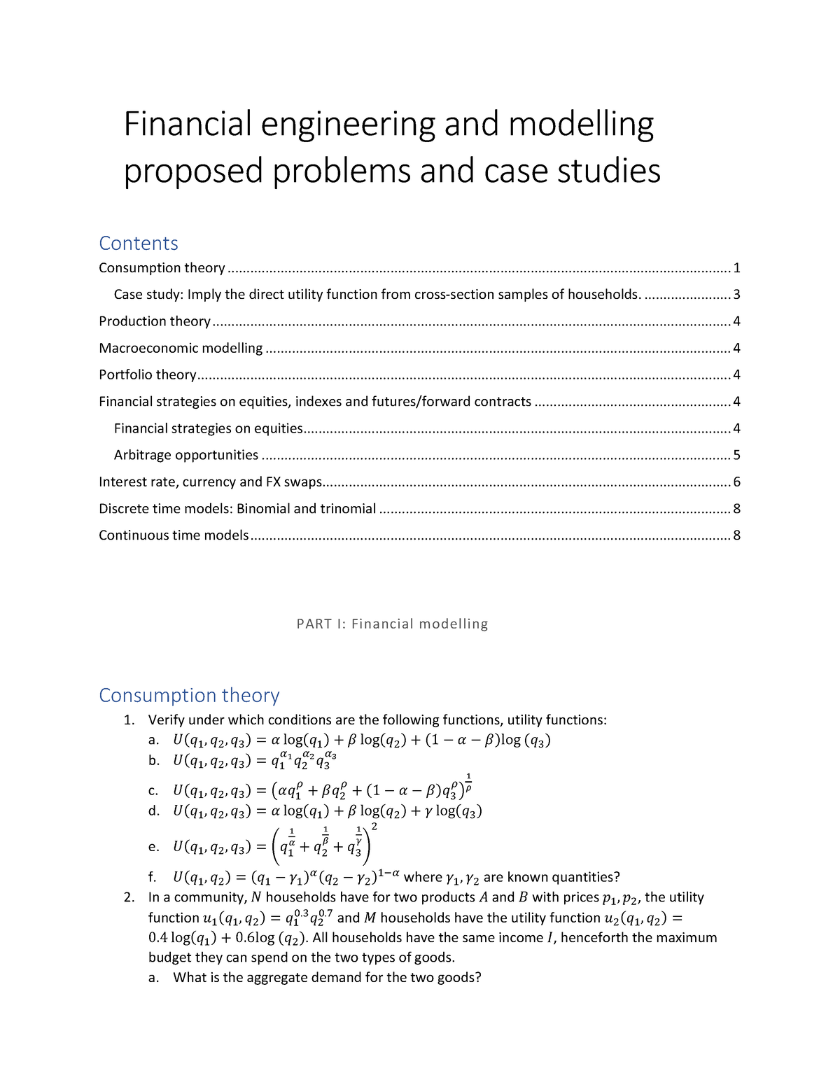 case study for financial modelling