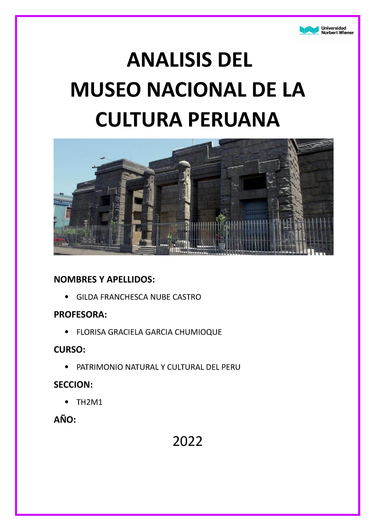 Analisis Del Museo Nacional De La Cultura Peruana Analisis Del Museo Nacional De La Cultura