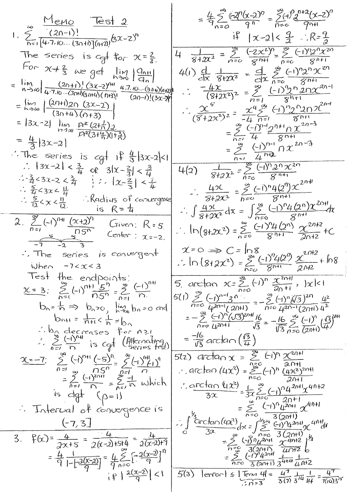 Summer School Test 2 Memo - WTW 164 - Studocu