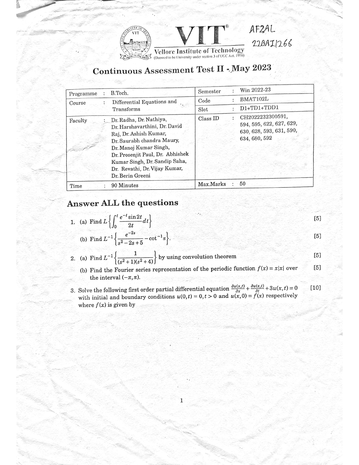 Differential B MAT102 L D1 - Differential Equations - Studocu