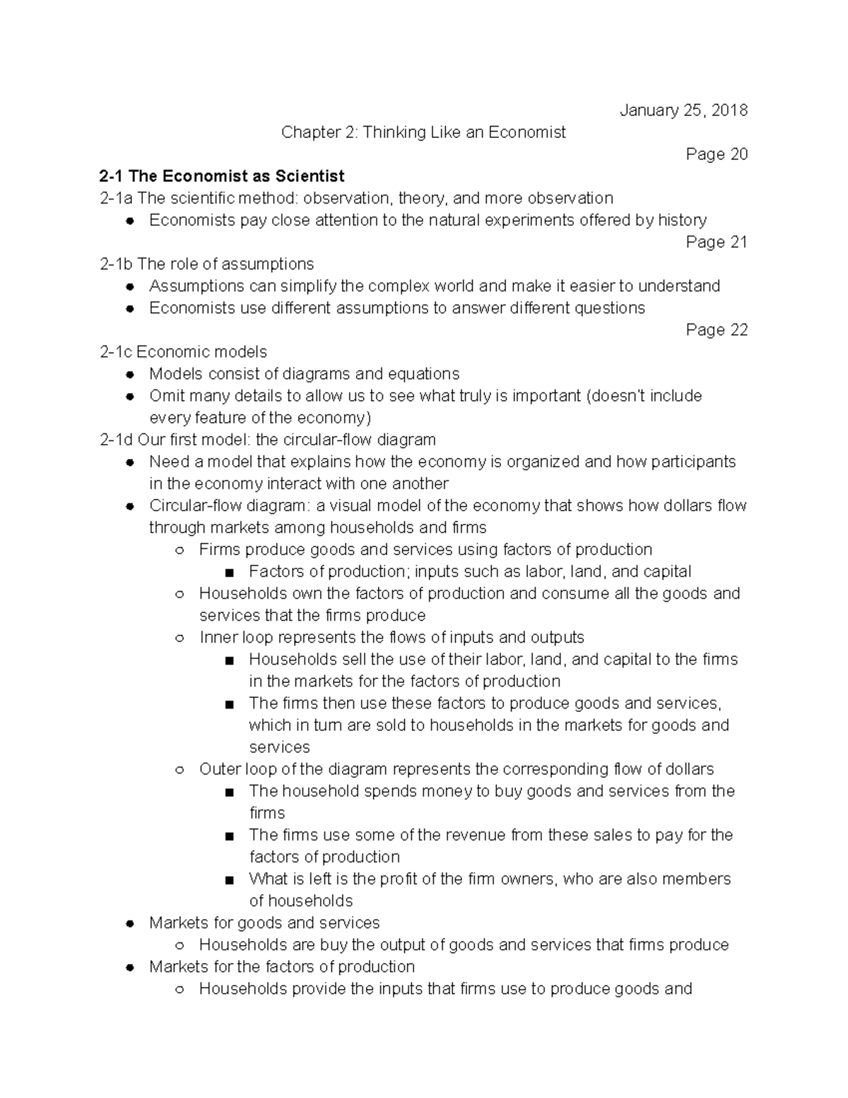 Chapter 2 notes - January 25, 2018 Chapter 2: Thinking Like an ...