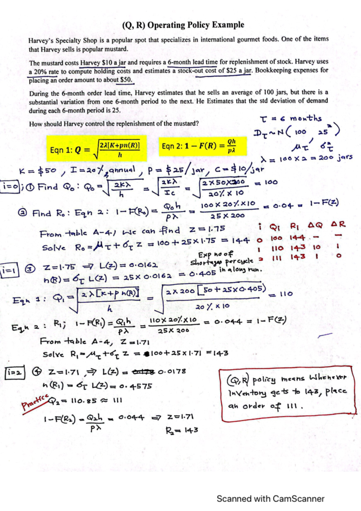 Q R model Handout Solved - IE 4333 - Mississippi State - Studocu