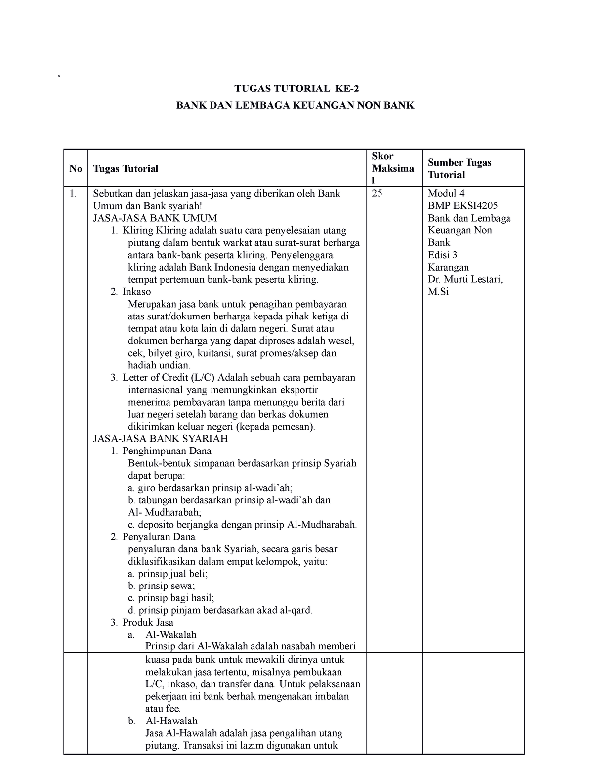 Tugas 2 Bank Dan Lembaga Keuangan Non Bank - X TUGAS TUTORIAL KE- BANK ...